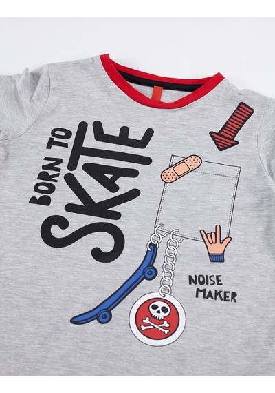 Denokids Mushi Born To Skate Erkek Çocuk Kapri Takım Çok Renkli