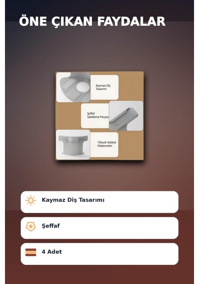 4'lü Şeffaf Kaymaz Çarşaf Ve Yorgan Sabitleyici - Dişli Tutucu İle Pratik Çözüm Diğer 18288583
