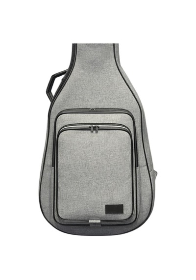 Keten Gri Akustik Gitar Çantası Su Geçirmez Pedli Sap Sabitleyici Cırtlı Gigbag