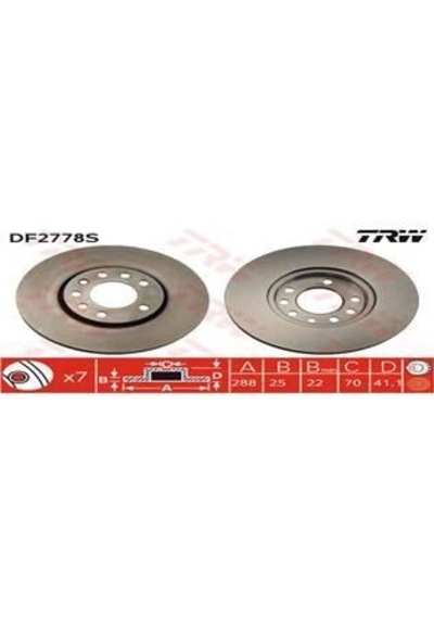 TRW DF2778S FREN DİSKİ ÖN VECTRA B 95- CALIBRA 90- / 900 93- 9-3