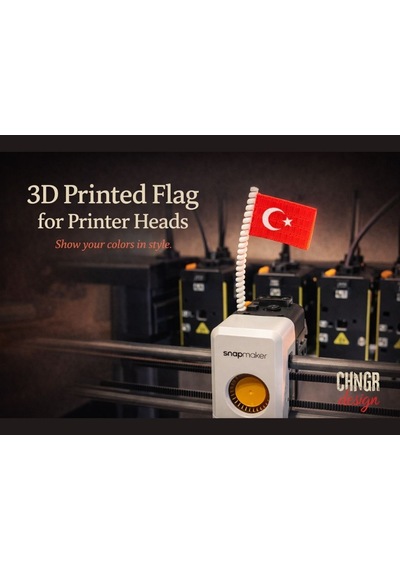3d Yazıcı Kafası İçin Türk Bayrağı Dalgalanan Montaj Aparatı - 55 Mm