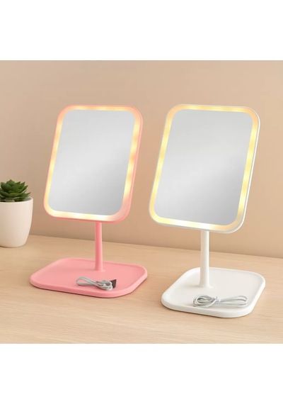 7 Led Usb Şarjlı Dikdörtgen Makyaj Aynası, 90 Ayarlı Diğer