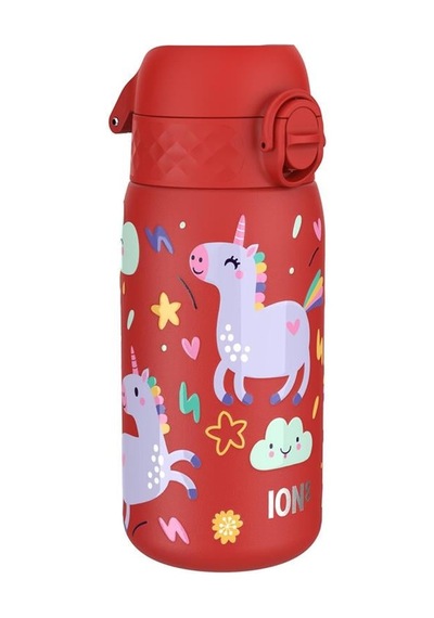 Ion8 - Paslanmaz Çelik Çocuk Suluk - Kırmızı Unicorn - 400 Ml - Sızdırmaz Çok Renkli