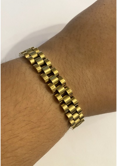 Erkek Hasır Model 1 Cm Kalınlığında Çelik Bileklik Gold