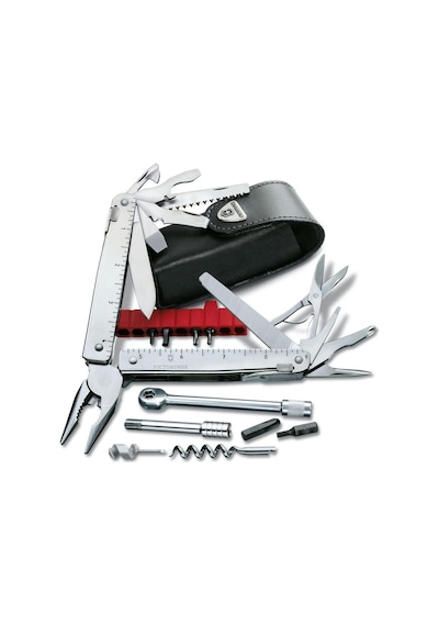 Victorinox Swisstool X Plus Penseli Kamp Çakı 3.0339.L Deri Kılıflı Çok Renkli