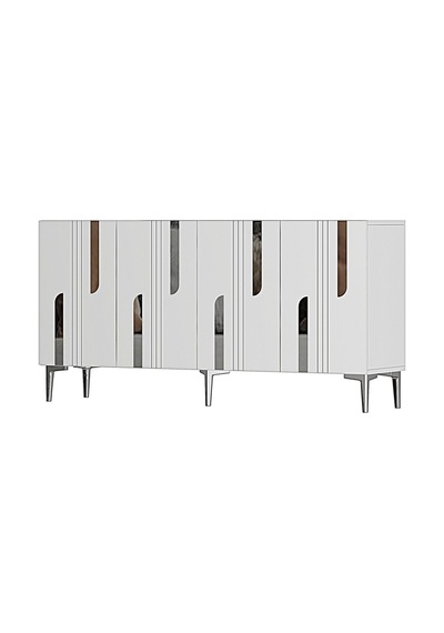 Ka1831bs Nota Konsol Ve Tv Sehpası Beyaz-sılver 180cm Beyaz - Gümüş