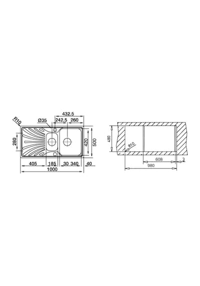 Teka Princess 60 Sol Paslanmaz Çelik Mutfak Eviyesi 0.80 Mm Kalın Inox