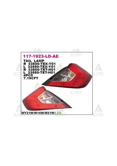 Honda Civic 2017 Yılında Çıkan Kasa Fc Stop Lambası Dış Sağ Oem No:33500texy01