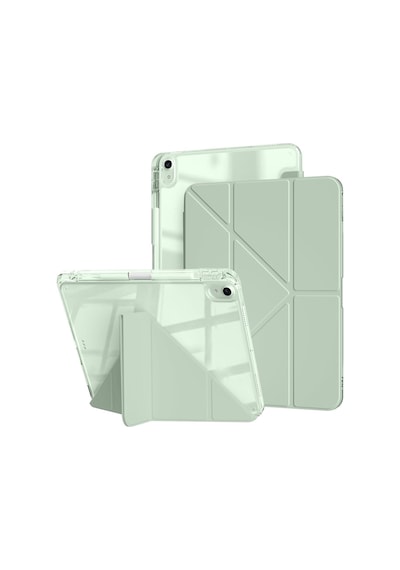 Apple Uyumlu iPad Air 11inç M2/m3 Air 4/5.nesil 10.9 Kılıf Mika Trifolding Şeffaf Kalem Bölmeli Kılıf