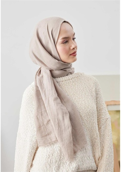 Bambu Kraş Şal Tesettür Giyim, Yüksek Kalite, Hafif, Rahat, Şık, Premium, Lux, Shawl, Scarf Bej