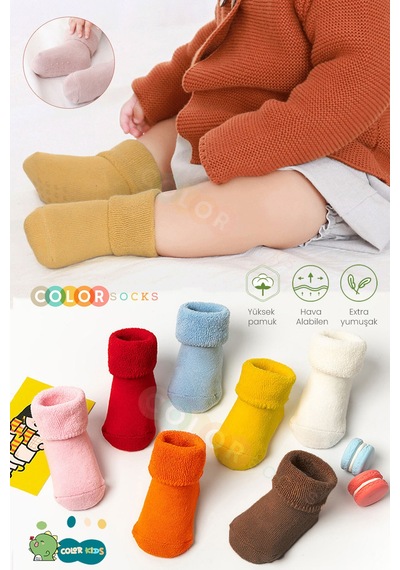 Color Socks 5 Çift Renkli Bebek Çorap Seti Organik Karışık