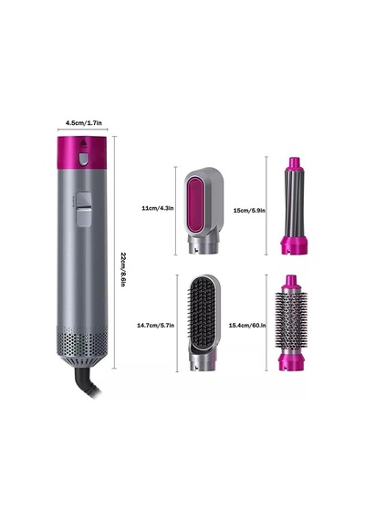 Pratik Pro Hava Üflemeli Saç Düzleştirici Şekillendirici 5in1 Saç Bakım Seti Hot Air Styler 5 İn 1