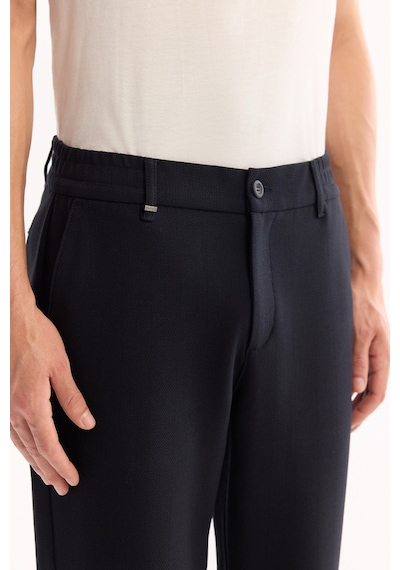 Avva Erkek Koyu Lacivert Yanı Lastikli Kolay Ütülenen Slim Fit Pantolon A52y3040