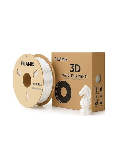 Filamix Silk Pla Beyaz 1kg İpeksi Parlaklık - Urhanshop Gönderimli