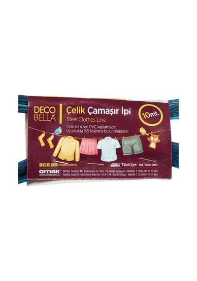 Decobella Çamaşır İpi Çelik 10mt Çok Renkli