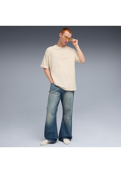 Puma Pl Lifestyle Tee Erkek Yetişkin T-shirt Krem