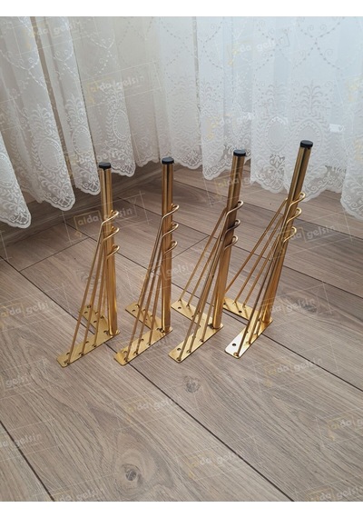 Mobilya Koltuk Sehpa Komidin Puf Bench Metal Telli Ayak 32 Cm 4 Adet Siyah