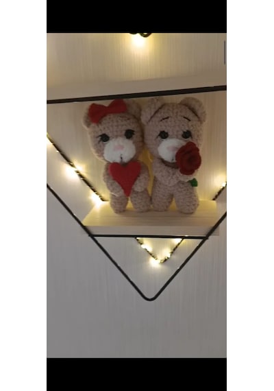 Sevgililer Günü Özel Amigurimi Ayıcık Ve Kalpli Led Işıklı Dekor Boyut-Isim Sayısı-40X40Cm-Iki Isim Sevgililer Günü Özel Amigurimi Ayıcık Ve Kalpli Led Işıklı Dekor Boyut-Isim Sayısı-40X40Cm-Iki Isim