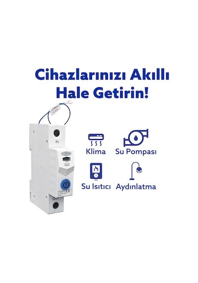 Tomzn Akıllı Voltaj Ve Akım Koruma Rölesi, Sıcaklık Korumalı Wifi Smartlife Tuya 63a - Tek Kutup