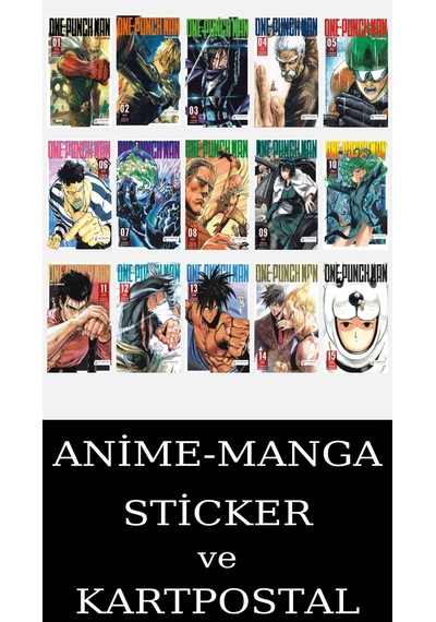 One Punch Man 1-15 Eksiksiz Manga Seti 15 Kitap / Tek Yumruk / Anime-manga Sticker Ve Kartpostal