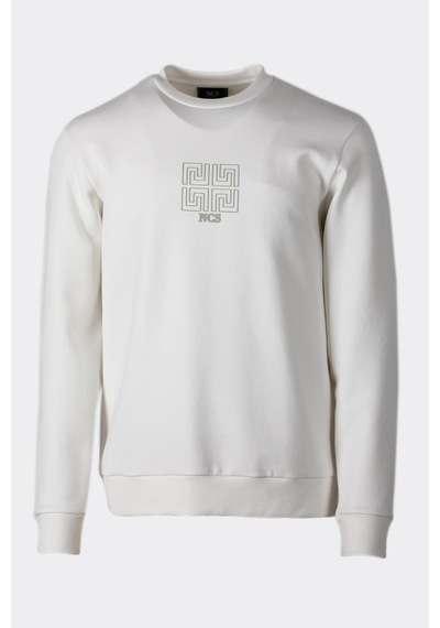 Erkek Sweatshirt Bisiklet Yaka Regular Fit Beyaz 1673 Beyaz