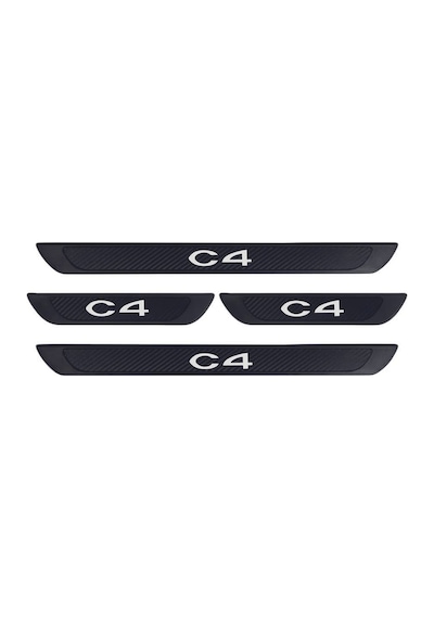 Citroen C4 2020 Ve Üzeri Modeller Old Karbon Kapı Eşiği 4 Parça Krom Yazılı