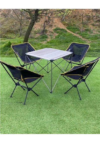 Büyük Masa + 4 Pratik Sandalye Set