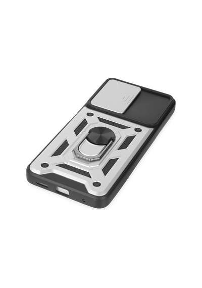 Poco X3 Gt Kılıf Pars Lens Yüzüklü Silikon - Gümüş