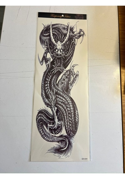 Dragon Güvercin 1 Hafta Kalıcı 4 Adet Birden Tam Kol Bacak Kaplama 46 Cm Geçici Dövme Seti
