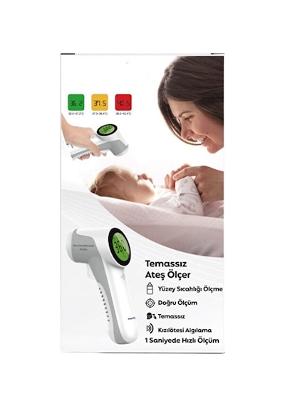 Temassız Ateş Ölçer Aa Pil X2 Ölçüm Hassasiyeti 32,0 C-42,2 C Haf
