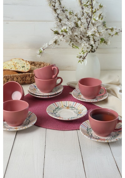 Keramika Soft Flowers Kera Çay Takımı 12 Parça 6 Kişilik 22322
