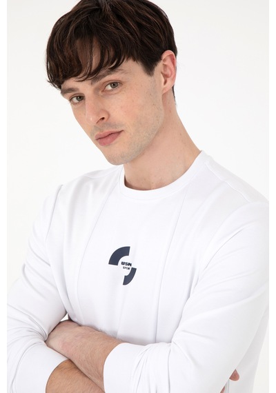 U.S. Polo Assn. Erkek Regular Fit Bisiklet Yaka Beyaz Sweatshirt 50290778-VR013 U.S. Polo Assn. Erkek Regular Fit Bisiklet Yaka Beyaz Sweatshirt 50290778-VR013