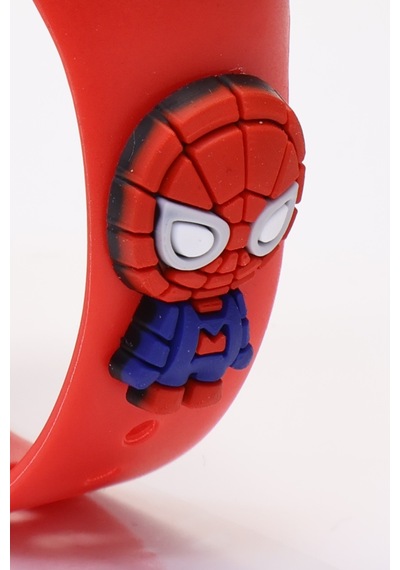 Spiderman Figürlü Dijital Led Takvimli Çocuk Kol Saati Dokunmatik Tuşlu Su Geçirmez Kırmızı-spider Siyah