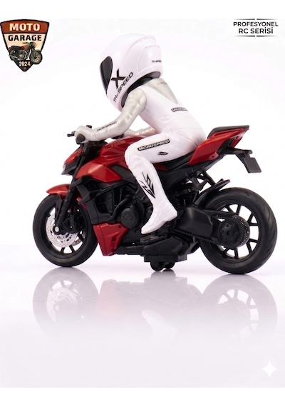 Th-speed X Uzaktan Kumandalı Rc Motosiklet Model - Kırmızı - 1/10 Ölçek - Yarışçı Figürlü
