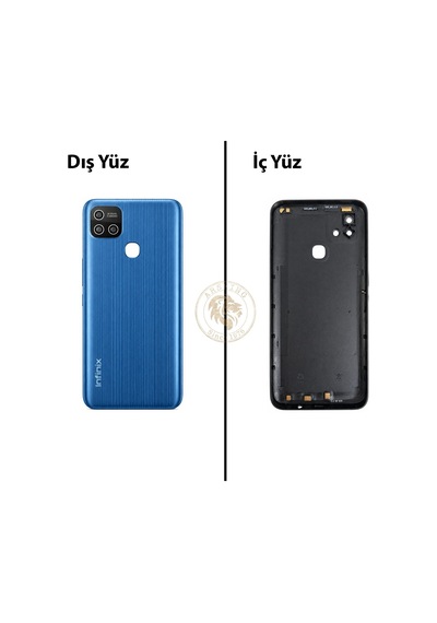 Infinix Hot 10i Mavi Uyumlu Lensli Arka Kapak Arka Cam Batarya Pil Kapağı Lazer Kesim Back Cover Diğer