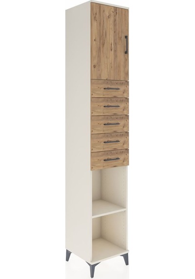 Hyperion Dolap 3 Raflı 5 Çekmeceli Tek Kapaklı 44x44x243 Aytaşı-çam Aytası