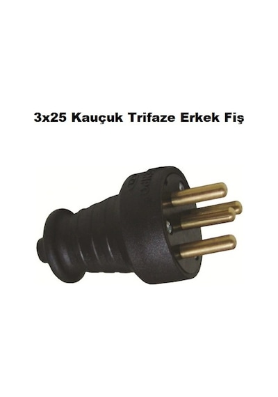 3x25 Kauçuk Trifaze Erkek Fiş