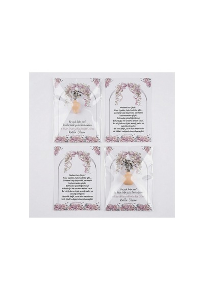 4'lü Set İsme Özel Kuru Çiçekli Mini Vazo Magnet Hediyelik