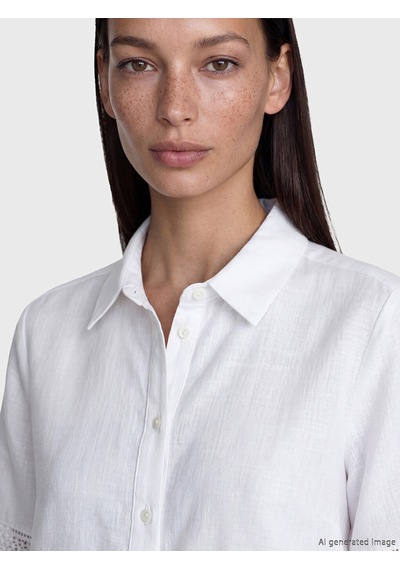Lcw Studıo Beyaz Crop Kadın Gömlek