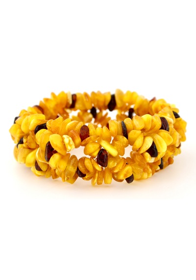 Kehribar Bileklik Amorf Tasarım Ambergold Blk23-120 Çok Renkli