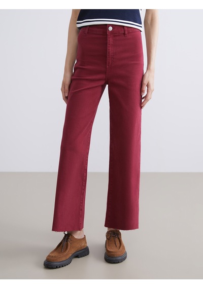 Lcw Modest Bordo Wideleg Kadın Jean Pantolon