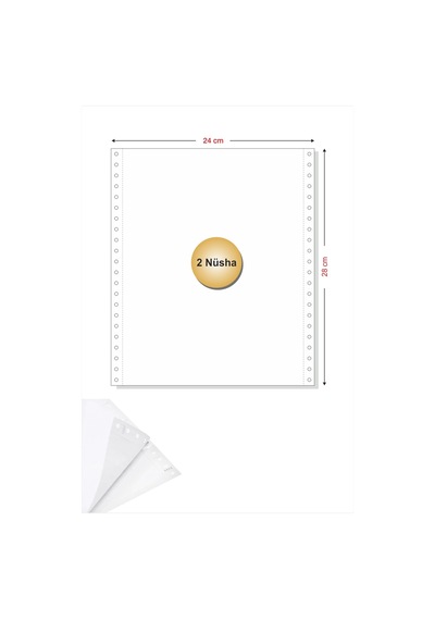 11x24 Kantar Fişi 2 Nüsha 1000 Adet , Beyaz Otokopili Sürekli Form 11''x24 Cm