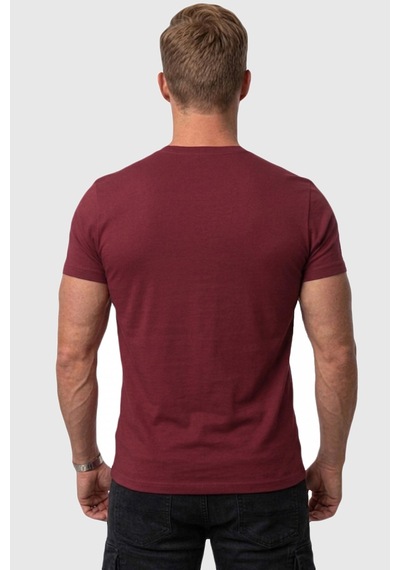 Rizzup Erkek Bordo Slim Fit %90 Pamuk Likralı Yumuşak Dokulu Basic Tişört 1801131