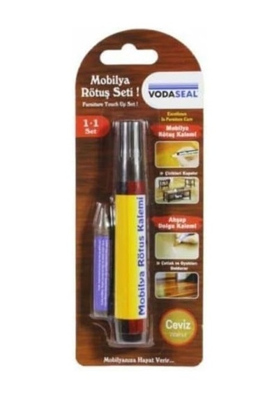 Süper Kalite Ceviz Renk Mobilya Rötuş Çizik Çatlak Kapatıcı Ahşap Dolgu Kalemi Seti 0.75 LT - 2.5 LT - 12 KG