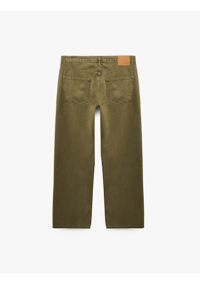 Koton Normal Bel Cepli Pamuklu Bol Kalıp Düz Paça Pantolon - Loose Straight Fit Jean Haki 7wam40253nd Koton Normal Bel Cepli Pamuklu Bol Kalıp Düz Paça Pantolon - Loose Straight Fit Jean Haki 7wam40253nd