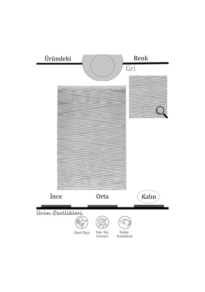 Çam Halı Eyfel 3107 Gri Romans Halı Modern Desenli Makine Halısı