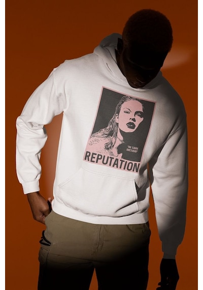 Oh Cause She Is Dead Yazılı Unisex Oversize Taylor Swift Hoodie Beyaz