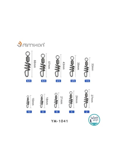 Remixon Ym-1041 Rulmanlı Fırdöndü Spiral Klips No:6 10 Adet Standart