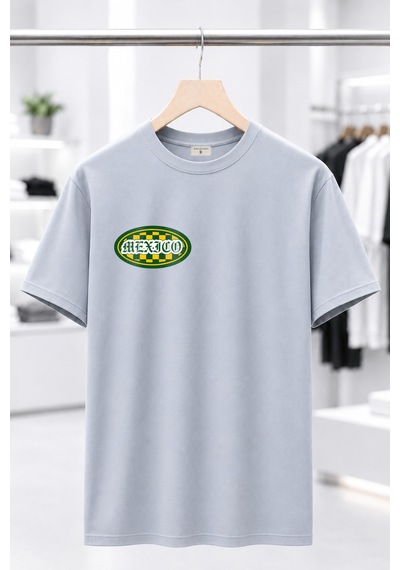 Bayloranzzo Mexico %100 Pamuk Heavy Cotton Premium Kalite Erkek Tişört Gri