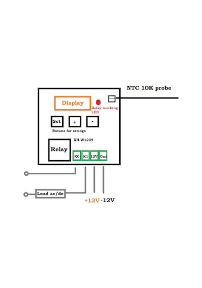 Robizstore-Dijital Termostat 12V Kuluçka Akvaryum Buzdolabı W1209 Sıcaklık